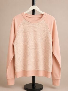 NWT Sonoma Goods  Blush Pink Raglan Crewneck Sweatshirt | Cozy Textured Pullover